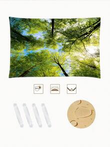 1PC Outdoor Thickened Waterproof Sun-Proof Gradient Mandala Flower Green Bohemian Pattern Outdoor Garden Patio Pergola Canopy Beach Sunshade Tent With Free Rope (Support Frame Not Included) - Multicolor - View 7