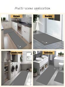 1pc Of A Light Gray, White-Patterned Rubber Soft Mat For The Kitchen, Which Is Water-Absorbing And Easy To Clean. It's Suitable For Use In Kitchens, Bathrooms, And Other Areas. It's Suitable For Use Throughout The Year And For Various Holidays. - Multicolor - View 7
