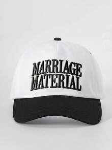 1頂男士刺繡 MARRIAGE MATERIAL 拼色棒球帽，個性化字母與鹿刺繡，街頭風5片式帽子，戶外防曬休閒帽，適合春/秋季旅行、海灘度假 - 彩色 - 查看 14
