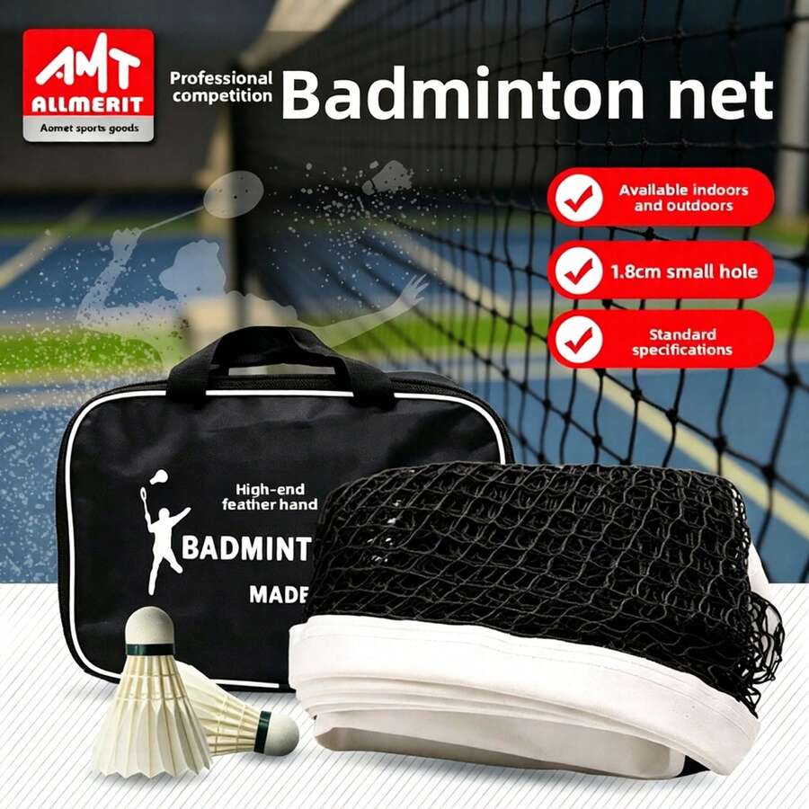 1pc Standard Outdoor Badminton Net, 6.1m Durable Polyester Protective Net, Suitable For Home Backyard, Park, Multi-Scene Anti-Aging Sports Barrier Net - Competition Standard Size (6.1 Meters) - View 1