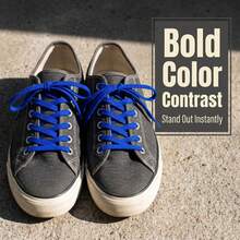 2pcs/Set Fashion Solid Color Elastic Shoelaces - Blue - View 3