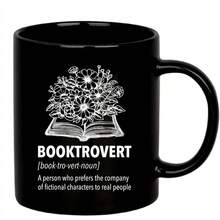 Booktrovert Book Lover Gifts Definition Mug Lectores de libros Regalos Divertida Taza de cermica Novedad Vaso de 11 oz Color Negro - Negro - Ver 1