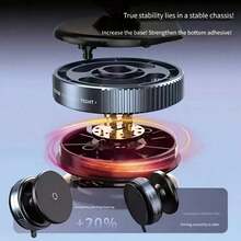 Car Phone Holder, A Vacuum Suction Cup Phone Holder Rotates 360°, Featuring A Magnetic Double-Sided Suction Cup, No Adhesive, Retractable And Foldable, Suitable For Both Car And Home Use, Providing Optimal Magnetic Ring Performance, , Car Accessories - 白色和黑色 - 查看 3