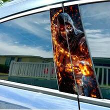 2pcs Cartoon Car B-Pillar Stickers With Foam Pillar, Creative Protective Film Decals, Waterproof And Durable, Easy To Apply, Suitable For Car Center Pillar, Wall, Window Glass Decoration - A - View 3