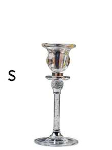 3pcs Crystal Glass Taper Candle Holders Set Goblet Shaped Crushed Crystal Stem Rhinestone Ball Tall Candlestick Stand Different Heights Luxury Table Centerpiece For Wedding Party Dinner Home Decor - Candlestick - View 12