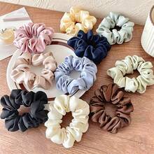 10pcs Women's Solid Color Satin Silk-Like Hair Scrunchies, Minimalist Elegant Sweet Cute Hair Accessories, Suitable For Women's Daily, Bathroom, Vacation, Beach, Commute Use, Hair Ties, Hair Accessories, Gift, Casual Ponytail Elastic Hairbands, Headbands - Multicolor - View 4