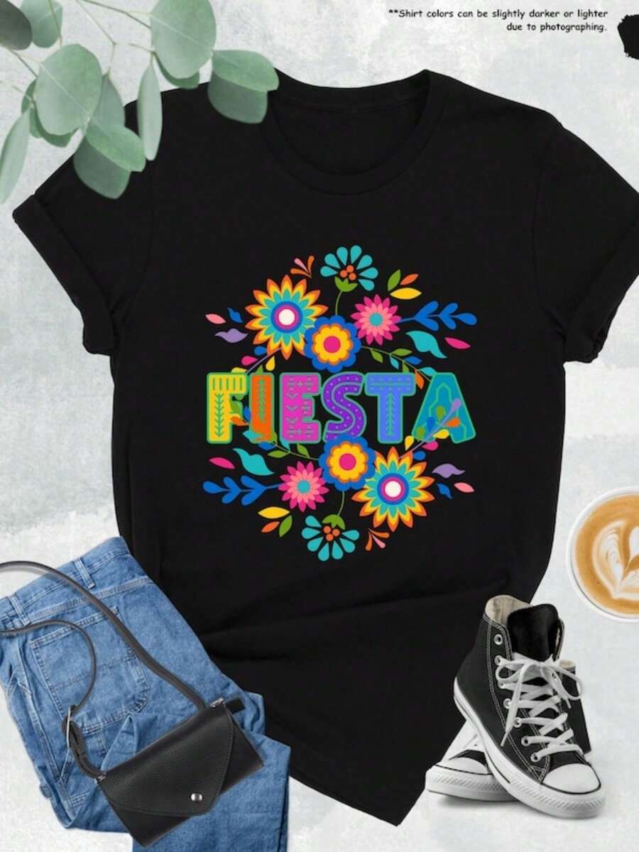 Floral Cinco De Mayo Shirt, Woman Mexican Shirt, Happy Cinco De Mayo Gift, Fiesta Party Shirt, Mexican Festival Tee, Mexican Party Ts - 後七 - 查看 1