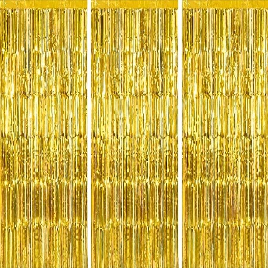 kumozawa Rèm kim tuyến vàng 100*200cm, thiết kế vân kim loại bóng, phù hợp làm đạo cụ studio chụp ảnh, tiệc sinh nhật, tiệc đón cô dâu, đám cưới, trang trí lễ hội, trang trí Giáng sinh, phông nền, trang trí tiệc, phong cách sự kiện, đạo cụ photo booth, ruy băng trang trí, kim tuyến bền, vải nhẹ, trang trí sự kiện, rèm phông nền, tiệc đón cô dâu, Ngày của Mẹ, trang trí phông nền lễ tốt nghiệp - Vàng - Xem 1