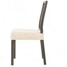 2/4pcs Chair Cover, Solid Color Jacquard High Elastic Chair Seat Cover, Soft & Comfortable, Removable Anti-Slip Adjustable Dust-Proof, Suitable For Dining Chairs, Office And Home Decor, Dining Chair Cover, Chair Seat Cover, Kitchen Chair Cover - Apricot - View 4