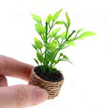Miniature Orange Tree Green Plant Decoration, Dollhouse Mini Realistic Potted Plant, 1:12 Scale Miniature Model, Miniature Scene Prop, Photography Prop, Furniture Decor, Realistic Potted Plant - Multicolor - View 10