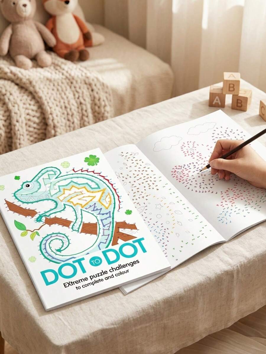 32 Pages Dot-To-Dot Drawing Book, Connect The Dots To Complete The Patterns, Pen Control Training, 32 Animal Themes, A Creative Educational Activity Book Focused On Fun Learning Adventure Activities That Enhance Attention, Birthday/Festival Gifts