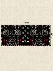Thảm trải bàn dài cho bàn làm việc màu đen họa tiết dệt Fair Isle, in bông tuyết mùa đông và mũi tên, phong cách Bohemian trang trí nhà cửa cho bàn ăn và bàn trang điểm, trang trí Giáng Sinh - Xem 7
