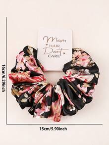 2 pièces Accessoires capillaires polyvalents de style de rue quotidien à imprimé floral, élastiques pour cheveux, élastiques pour queue de cheval, bandes en caoutchouc - Multicolore - Voir 6