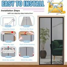 1pc Magnetic Mosquito Net Door Curtain,Automatic Closing,Breathable Insect Protection,Easy Installation,Perfect For Living Room, Bedroom, Garage - Mosquito Curtain - View 7