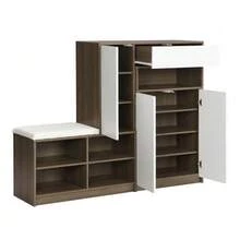 Shoe Bench And Cabinet, Multifunctional Shoe Rack With Padded Seat, Versatile Storage Solution With Adjustable Shelves For The Entryway, White, W 140/D 35/H 110 Cm - 白色 - 查看 5