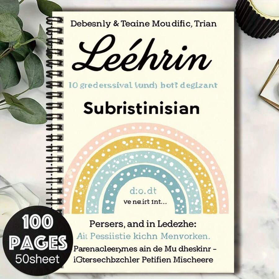 1 pieza Cuaderno de espiral arcoíris soñador, 100 páginas de gran capacidad, práctico y hermoso. Adecuado para múltiples ocasiones, ya sea para registros de trabajo, notas de estudio, planificación diaria o escritura de diario. Una opción de regalo de alta calidad para graduación, cumpleaños y otras ocasiones. - G - Ver 1