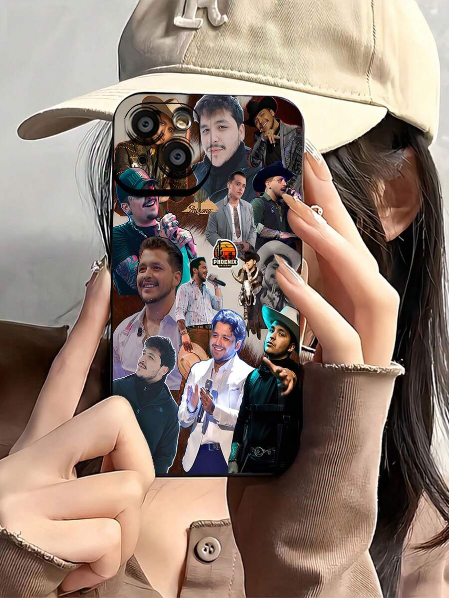 Phoenix Arizona cantante de música marrón collage collagefunda de teléfono Fundas compatibles con ,Apple,VIVO,OPPO,,, y Honor.Fabricadas en silicona TPU,ofrecen protección contra golpes y caídas. - Negro - Ver 1