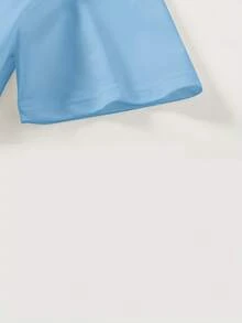 Fashionable Men's T-Shirt With Print - Sky Blue - View 3