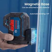 Bosch 綠光自動對準雷射水平儀,IP65 防塵防水,磁吸底座,360°可旋轉(不含 2 顆 AA 電池) - 彩色 - 查看 7