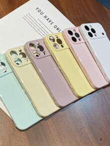 1件新款熱銷純色矽膠白色愛心個性化快拆手機殼，適用於Apple 14 15 16 17 15 PRO MAX 16PROMAX 17PROMAX及其他機型，適合送給家人、朋友、女友、男友的節日禮物 - 白色 - 查看 2