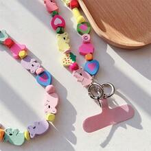 1pc Long Strawberry Koala Hanging Chain Same Style Beaded Chain Universal Mobile Phone Chain Bag Pendant Diy Color Oblique - Multicolor - View 5