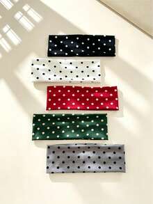 5pcs Random Polka Dot Elastic Hair Bands Headbands Yoga Hair Ties Suitable For Daily Sports Use - Multicolor - View 2