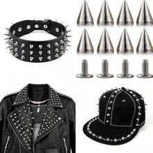 80 Sets Of Pointed Bead Screw Rivets, Punk Style Rivet Set, Metal Tree-Shaped Rivets, Suitable For Leather Crafts And Punk Style Clothing Accessories DIY Craft Decoration - C - View 9