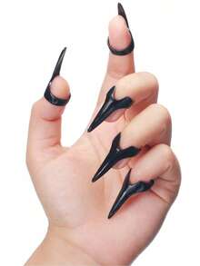 5/10 piezas Anillos de garra de metal gótico de dedo completo, anillos de garra de lobo estilo punk exagerado, herramientas de sección de cabello para trenzado, rizado y peinado - Multicolor - Ver 13