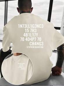 Una camiseta casual para hombre con un diseño creativo y un estampado de código de Turing. un diseño tecnológico para estudiantes de ciencias, con estampados en la parte delantera y trase - Negro - Ver 6
