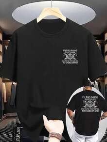 Nueva camiseta casual de verano para hombre, de manga corta y cuello redondo acanalado, de tejido de punto, fresca y cómoda, con estampado a doble cara, diseño de la Diosa de Marzo, adecuada - Negro - Ver 2