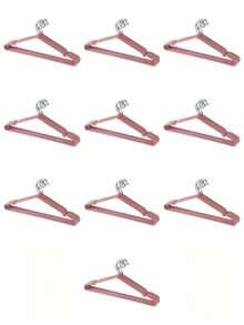 10/20/40/60/100pcs Set Non-Slip Coated Hangers, Luxurious Morandi Color, Home Clothes Rack - Dusty Pink - View 21