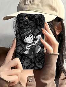 Dinero del tío rico Pennybags en blanco y negrofunda de teléfono Fundas compatibles con ,Apple,VIVO,OPPO,,, y Honor.Fabricadas en silicona TPU,ofrecen protección contra golpes y caídas. - Negro - Ver 1