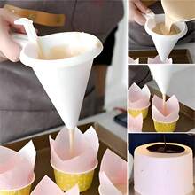 1/2Pcs Dispensador de Masa Manual para Hornear - Vertedor de Plástico para Panqueques & Cupcakes, Dispensador de Chocolate Ajustable, Herramienta Multifuncional de Horneado Doméstico con Soporte - Ideal para Restaurante, Camión de Comida, Herramientas de Decoración de Pasteles de Panadería - Eid Al-Adha Mubarak - Blanco - Ver 3
