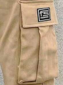 Men's Long Pants Outdoor Travel Hiking Fitness Versatile Multi-Pocket Drawstring Cargo Pants - Khaki - View 5