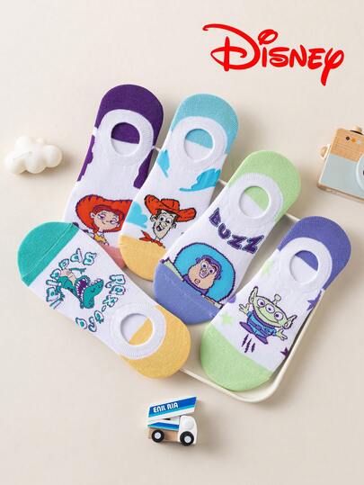 Disney 10/5/1 正版迪士尼男士隱形船襪，馬卡龍配色防滑不脫跟卡通印花低筒短襪，男士夏季襪，防臭吸濕排汗休閒百搭運動圓口襪，卡通圖案，歐美尺寸，優質面料