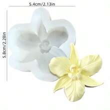 1pc DIY Clay Mold Orchid Flower Ornament Mold For Resin, Plaster, Candle, Aromatherapy Supplies, Home Wedding Decor, Tabletop Silicone Mold - Orchid Mold - View 2