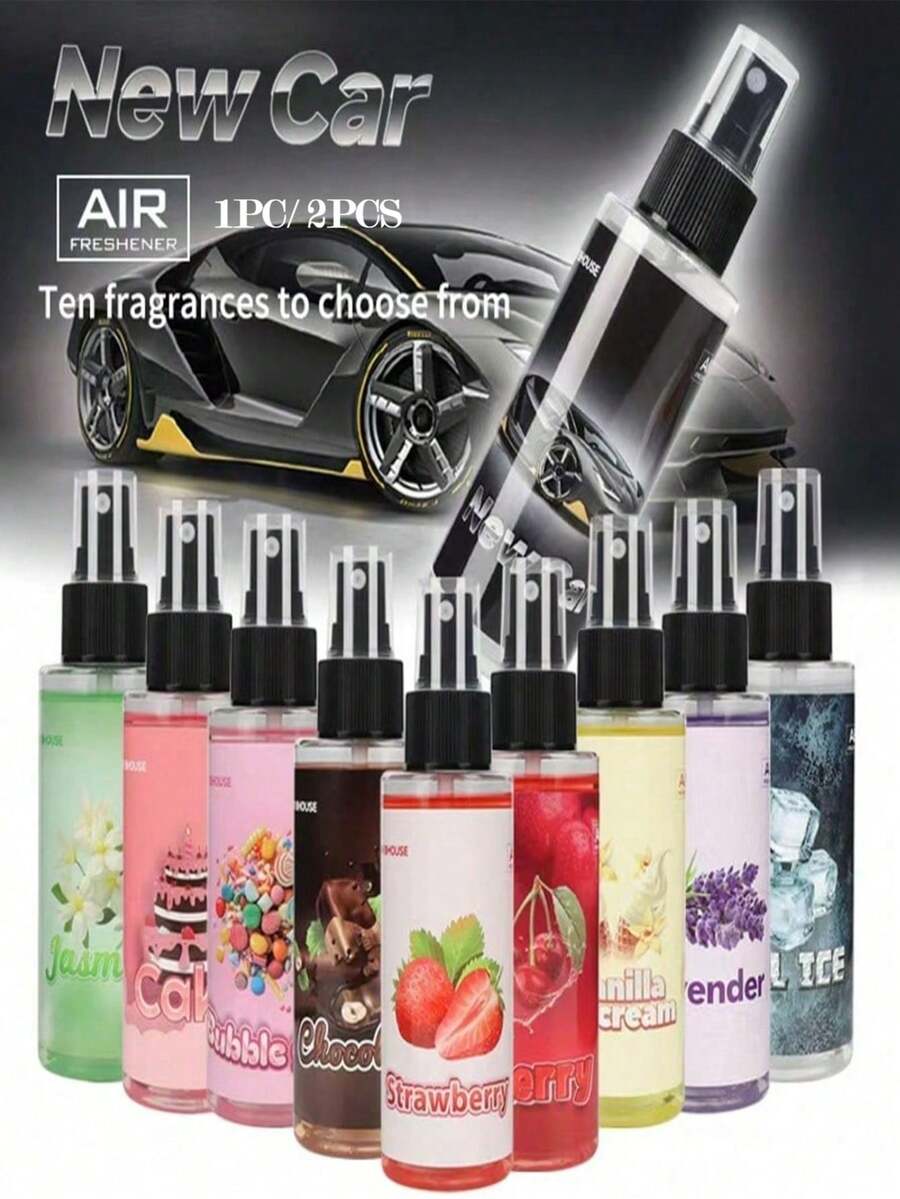[Sử dụng kép cho xe hơi & nhà cửa] Xịt thơm tay 100ml, làm thơm không khí cho xe hơi, hương thơm lâu dài, khử mùi hiệu quả, chất khử mùi di động cho xe hơi, nhà cửa và văn phòng, nhiều mùi hương để lựa chọn (Vani, Kẹo cao su, Anh đào, Dâu tây), giúp thư giãn tinh thần, tạo không gian lãng mạn. - Nhiều màu - Xem 1