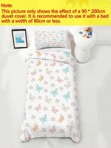 2/3PCS Colorful Butterfly Floral Print Duvet Cover, Fresh Countryside Style Polyester Fabric Children'S Duvet Cover, Suitable For Children'S Bedroom, Guest Room Decoration, Daily Home Use In All Seasons - Multicolor - View 4