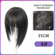 Synthetic Hair Topper With Bangs Invisible 3D Hair Toupee Hairpieces Top Hair Closures For Men And Women, Halloween - Multicolor - View 16