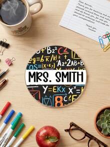 1pc Personalized Teacher Coaster Gift,Custom Text,End Of Year Gift, Teacher Coaster, Personalized, Christmas Teacher Gift, Teacher Appreciation Gift - Multicolor - View 29