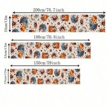 Fall Thanksgiving Orange Blue Pumpkins Floral Botanical Table Runner Holiday Party Decor Reusable Kitchen Dining Table Runner For Coffee Tables,Wedding Party,Autumn Decorations - Multicolor - View 3