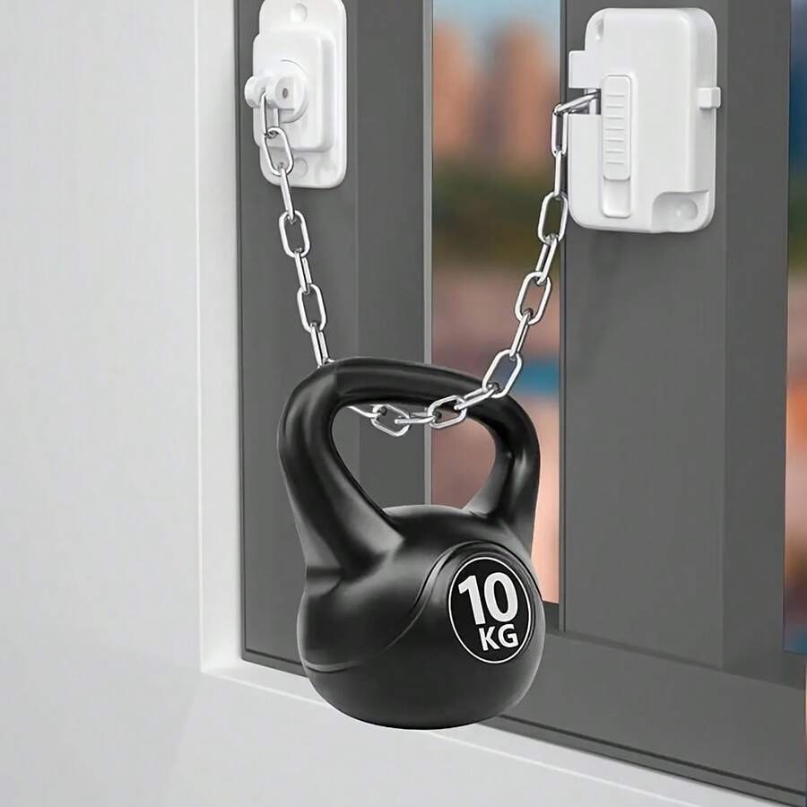 3 piezas Cerraduras de ajustables para ventanas - Autoadhesivas, instalación sin perforación, metal y plástico duraderos, para del hogar, ventilación y privacidad, cerraduras de para el hogar, diseño de cerradura elegante, cerraduras fáciles de instalar - Cierre de ajustable para ventanas - Ver 1
