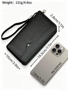 HOVI'S A Business Basic Zipper Long Wallet Multi-Function Multi-Card Slot Large Capacity Man Bag Wristlet Wallets For Man Perfect Gift,Fathers Day Gifts - Black - View 6