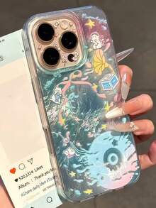 1pc Summer Music Party Phone Cover, Dotted Bow Shiny Phone Case, Compatible With Apple 17promax/16/15/14/13/12/11 Series Phones, Suitable As A Holiday Gift For Yourself, Family, Friends, Or Classmates, This Product Does Not Include A Lanyard - Blue Music Evening - View 1
