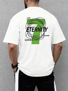 Men's T-Shirt: Timeless, With A Double-Sided Print That Brings Good Luck, Casual And Comfortable, Crew Neck, Breathable And Lightweight, Suitable For Sports And Casual Wear, Also Apt - 白色 - 查看 2