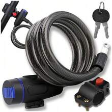 BICYCLE LOCK BIKE LOCK WITH KEY 90 Cm - Black - View 1