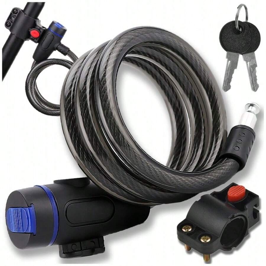 BICYCLE LOCK BIKE LOCK WITH KEY 90 Cm - Black - View 1