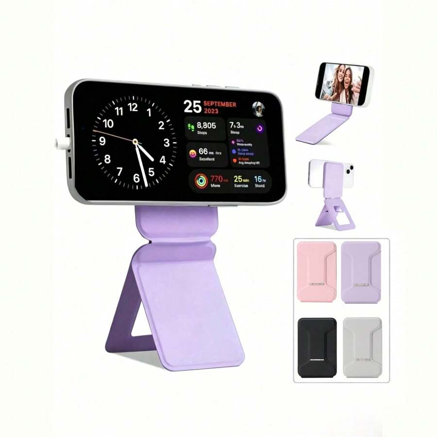 Adjustable Mini Foldable Stand Phone Holder 1pc Magnetic Foldable Invisible Tripod Phone Holder, Multifunctional Magnetic Foldable Stand, Suitable For Slouchy Selfie Mother's Day Gift - Multicolor - View 1