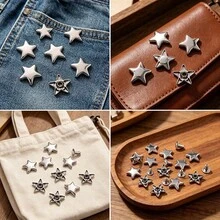 100 Sets Metal Star Rivets, Suitable For Leather Craft, Clothing, Bags, Shoes DIY, Rivet Decoration - Multicolor - View 9
