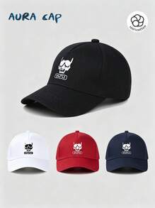 G59 Skull Graphic Baseball Cap Unisex Cotton Sport Hat Adjustable Lightweight Trucker Cap For Casual Vacation Street Style - 白色 - 查看 3